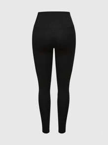 ROMWE Goth 哥特式城堡镂空拼接女式紧身弹力打底裤 - 藍色 - 查看 2