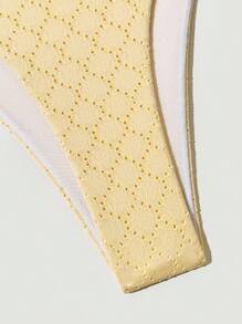 SHEIN 2pcs/Set 2025 New Women's Triangle Bikini Set, Casual Sexy Beach Vacation Summer - Multicolor - View 4