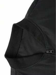 Manfinity Homme Plus Size Men's Long Sleeve Casual Versatile Daily Outdoor Windbreaker Jacket , Fall - Black - View 3