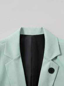 Manfinity Mode Plus Size Men's Solid Color Lapel Collar Business Suit Jacket And Pants Set