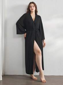 Ocili Plus Size Leisure Comfortable Soft Minimalist Long Sleeve Robe Holiday Season , Cozy And Elegant Details, Outfit, Fall & Winter