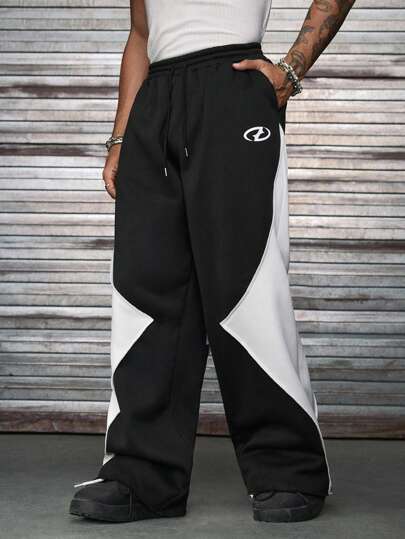 AXEPEAK Suéter deportivo casual para hombre con contraste de color, cintura con cordón, bolsillo ceñidopants