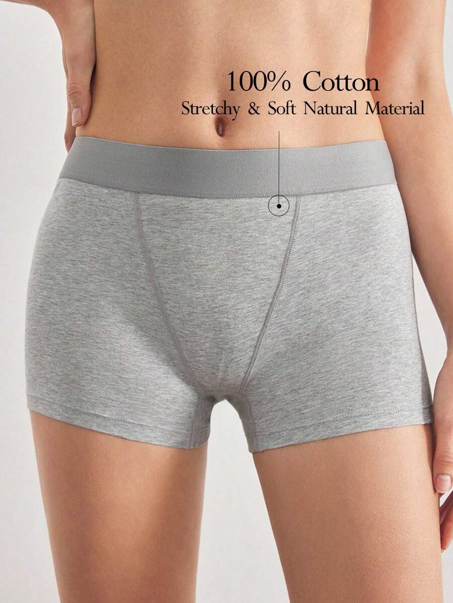 Ocili Leisure Women's Simple Solid Color Comfortable Hipster Briefs EasyComfort - Grey - View 1
