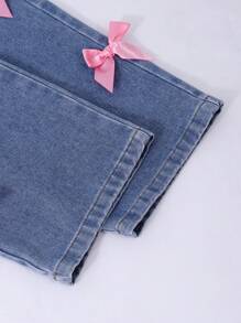 SHEIN ChillGRL 3 件套女童蝴蝶结吊带上衣，采用镂空肩部设计，搭配蝴蝶结阔腿裤，适合初秋外出旅行 - 白色 - 查看 5