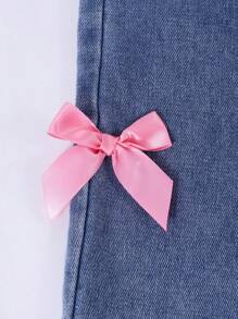 SHEIN ChillGRL 3 件套女童蝴蝶结吊带上衣，采用镂空肩部设计，搭配蝴蝶结阔腿裤，适合初秋外出旅行 - 白色 - 查看 3