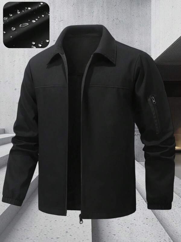 Manfinity Homme Chaqueta casual de unicolor para hombres de talla grande