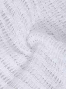 SHEIN ChillGRL 3 件套女童蝴蝶结吊带上衣，采用镂空肩部设计，搭配蝴蝶结阔腿裤，适合初秋外出旅行 - 白色 - 查看 7