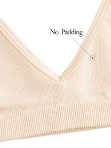 Ocili 女士无缝柔软无钢圈文胸 - 杏色 - 查看 9