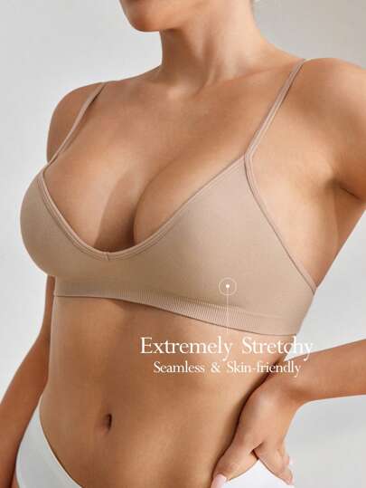 Ocili Seamless Wireless Elastic Knit Bra, Comfortable Women Underwear Leisure