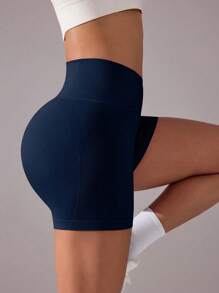 Easithlete 3pcs Seamless High Elasticity Criss-Cross Waist Yoga Shorts - Multicolor - View 7