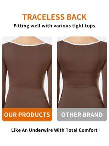 NudeFit 1pc Plus Size Wireless Seamless Bra Plus Size Bra Support Bras For Women Full Coverage Big Size Bra For Women Full Coverage Bra Shapewear Bra, Lift - Pink - View 6