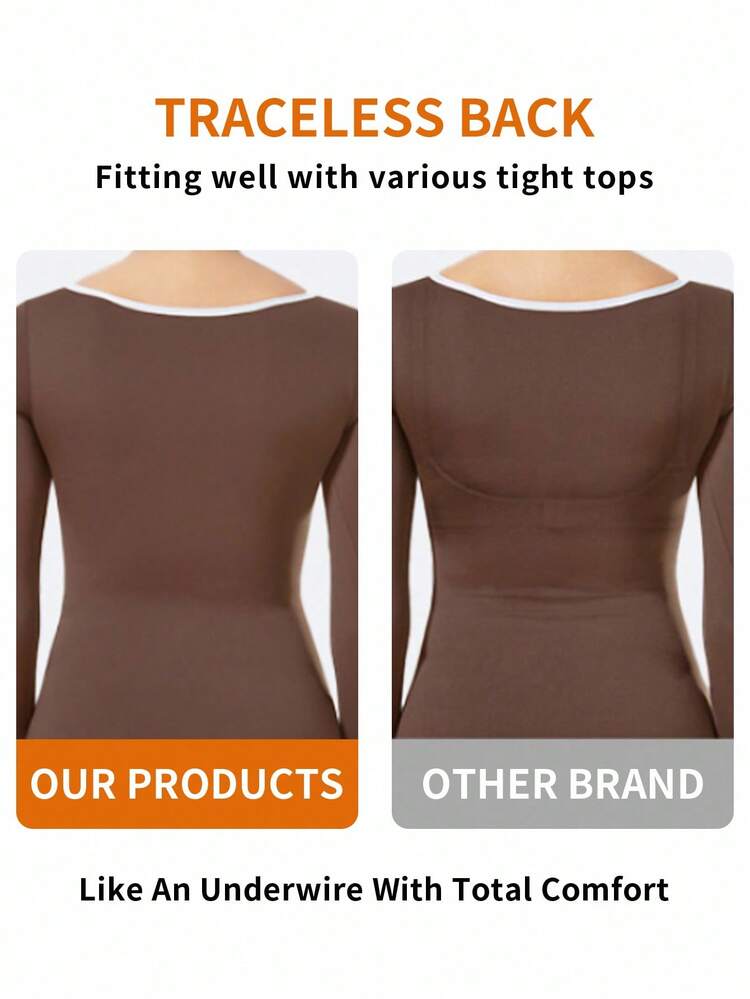 NudeFit 1 件大码无钢圈无缝文胸大码女式支撑文胸全覆盖大码女式文胸全覆盖塑身文胸，提升 - 粉色 - 查看 6