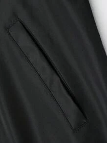 Manfinity Homme Plus Size Men's Long Sleeve Casual Versatile Daily Outdoor Windbreaker Jacket , Fall - Black - View 6