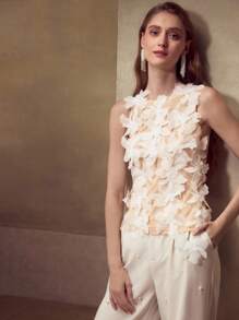 MOTF PREMIUM 修身贴花背心 - 彩色 - 查看 3