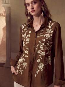 MOTF PREMIUM CAMISETA DE EMBRORIDEROTONTON UP - Marrón - Ver 4