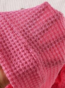Girls' Long Sleeve Cute Bow Short Knit Cardigan Sweater - Pink - View 4