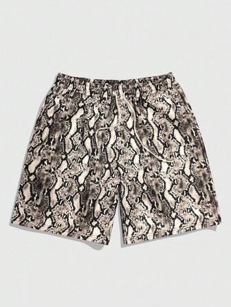 Street Life Pantaloncini estivi da uomo in stile moda, con motivo a pelle di serpente, larghi, adatti per Ognissanti