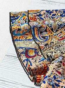 SHEIN LUNE 大码女式腰果花双层荷叶边袖衬衫 - 彩色 - 查看 5