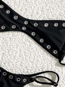 Swim Vcay 2025 New Women's Solid Color Sexy Bandeau Beach Vacation Summer Casual Sexy Swimsuit Set