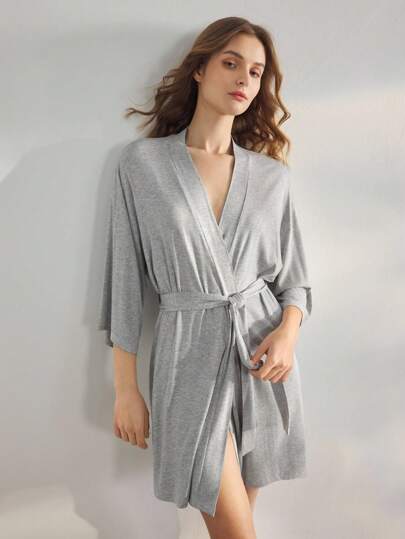 Ocili Leisure Soft Knit Robe Women Sleepwear Loungewear Holiday Season Easy Comfort , Cozy And Elegant Details, Outfit, Fall & Winter