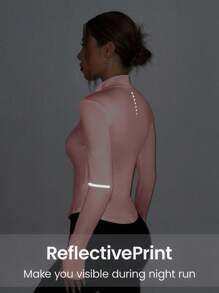 Gameset SHEIN Sport 纯色反光条纹口袋修身运动夹克