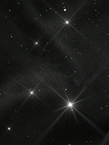 Manfinity EMRG 男士时尚百搭银箔连帽运动衫，黑色图案连帽衫，秋季 - 黑色 - 查看 3