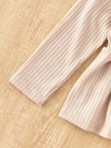 Genkimix Kids 3pcs/Set Young Girl' Cute Cat Embroidery & Leopard Print Round Neck Long Sleeve T-Shirts Fall Winter - Multicolor - View 3