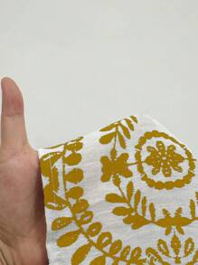 Sunnyshic 满印花裙，休闲夏日假期 - 芥末黃 - 查看 6