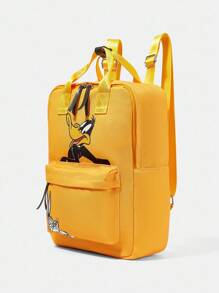 LOONEY TUNES X SHEIN Women's Fashion Cartoon Pattern Yellow Backpack - Orange - View 5