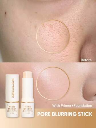 Pore Eraser Blurring Stick Oil Control Pore Minimizing Facial Makeup Primer Stick Smooth Fine Lines Portable Face Primer Christmas Winter Summer Primer Graduation Birthday Holiday Summer Fall Autumn Y2K Fancy Fashion Women Makeup Cosmetic Party Beach Travel Camping Outdoors School Campus Trip Festivals Decor Gift Present Rose Girl Cosplay Best Color Charm Vibe