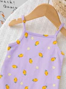 SHEIN Happikins Baby Girl Casual Strap Romper, Suitable For Spring/Summer - Multicolor - View 3