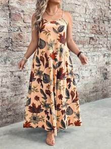 EMERY ROSE Đầm Maxi in họa tiết cây thường ngày cho nữ cỡ lớn - Nhiều màu - Xem 5