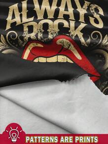 Attitoon Women's Casual Lip Print Halter Neck Backless Tight Tank Top, Suitable For Summer, Music Festivals, Rocker Style Back To School - Multicolor - View 3