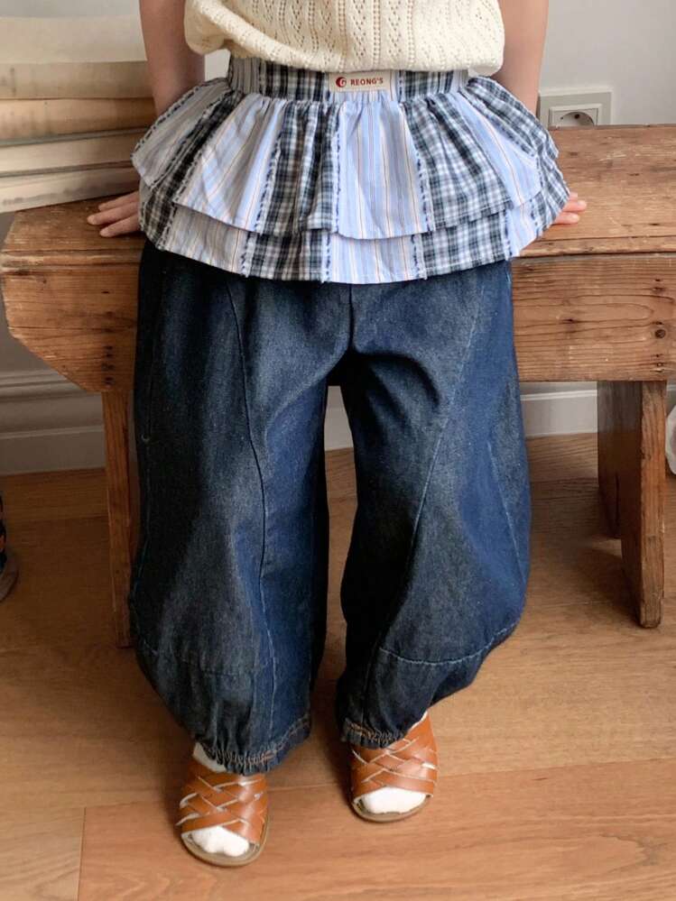 Dazy Kids Rutig kjol för unga flickor - Blå - Visa 6