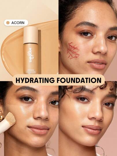 SHEGLAM Skinfinite 保濕粉底液-Acorn 持久全遮瑕不褪色無瑕粉底液 保濕全遮瑕隱形毛孔遮瑕膏 不褪色持久無孔無瑕不油膩液體粉底液 輕盈柔軟粉底液 品牌 美容 化妝 化妝品 適合女性與女孩 完美搭配夏季春季 Y2K 時尚 流行 生日 母親節禮物 假期 派對準備就緒 最佳顏色