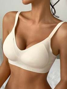 DAZY 女士无钢圈无缝薄垫简约文胸 - 白色 - 查看 6
