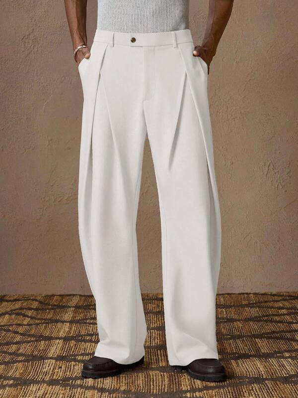 AKNOTIC Men's Casual Loose Elastic Waist Straight Leg Pants, Suitable For Summer, Vacation, Daily Matching, Party, Couple, Men's Gift, Fall