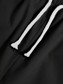SHEIN Tween Boys 简约纯色迷你字母撞色灰色短袖 T 恤和米色工装短裤套装，休闲校园舒适时尚百搭柔软面料适合春夏季日常穿着、上学、旅行、户外运动 - 軍綠色 - 查看 9