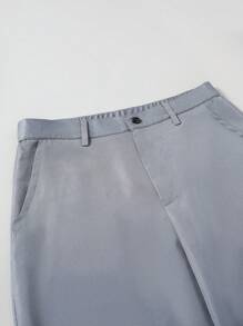 Manfinity Mode 男士双色翻领长袖西装外套和裤子休闲套装 - 灰色 - 查看 4