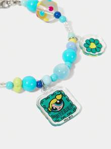 THE POWERPUFF GIRLS X SHEIN Bubbles Pattern Beaded Pendant Bracelet - Multicolor - View 3