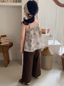 Dazy Kids 少女无袖宽松休闲背心套装度假装 - 棕色 - 查看 5