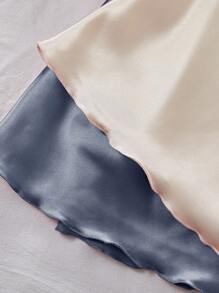 2-Tone Satin Criss-Cross Strap Women's Nightgown Satin Sleepwear Set Silk Sleepwear Women Lingerie Sleepwear Slip Dress Lingerie Satin Slip Dress Sleepwear Women Silk