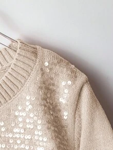 Plus Size Casual All-Match Versatile Loose Fit Crew Neck Long Sleeve Sweater Fall Winter Cloth For Women Autumn - Apricot - View 3