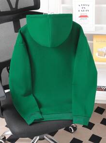 Teenager Boys' Casual Solid Color Lightweight Gray Hoodie Sweatshirt Chic Outfits For Autumn/Winter Fall