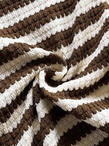 Soleia Women's Vacation Red & White Striped Knit Textured Deep V Neck Tie Front Jumpsuit, Slim Fit, Suitable For Party, Valentine's Day, Date, Layering, Christmas, Beach, Cruise, Festival, Easter, Boho Vacation Knitted Playsuit Beach Playsuit Vacation Outfit - Multicolor - View 7