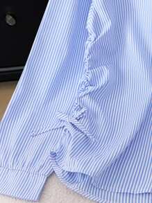 SHEIN Explorewe 女童宽松休闲轻便夹克，蓝色，春夏 - 藍色 - 查看 6