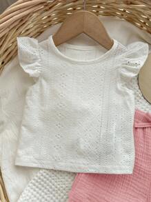 Babygirl 夏季可爱白色上衣和松紧腰短裤套装 - 彩色 - 查看 5