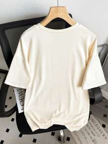 INAWLY Camiseta con diseño de mapache - Camiseta vintage divertida con mapache - Camiseta de mapache astronauta - Camisa con estampado retro - Camiseta con estampado de mapache para mujer, camisetas gráficas para mujer - Albaricoque - Ver 2