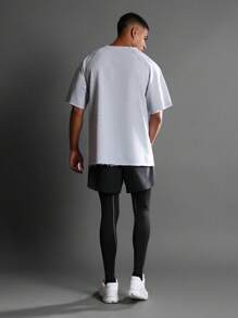 SUMWON 原始边缘性能 T 恤插肩袖设计原始领口细节街头风格都市运动服破洞接缝休闲街头装健身房训练 T 恤未完成下摆运动服运动服 - 淺灰色 - 查看 8