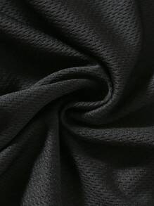 男婴休闲数字印花背心短裤套装 男婴篮球服套装 篮球球衣套装 2T 男童套装 男婴服装 男婴篮球服 - 黑與白 - 查看 5